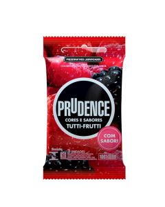 Preservativo Prudence Tutti Frutti com 3 unidades
